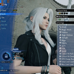 Black and white outfit color for Aerith