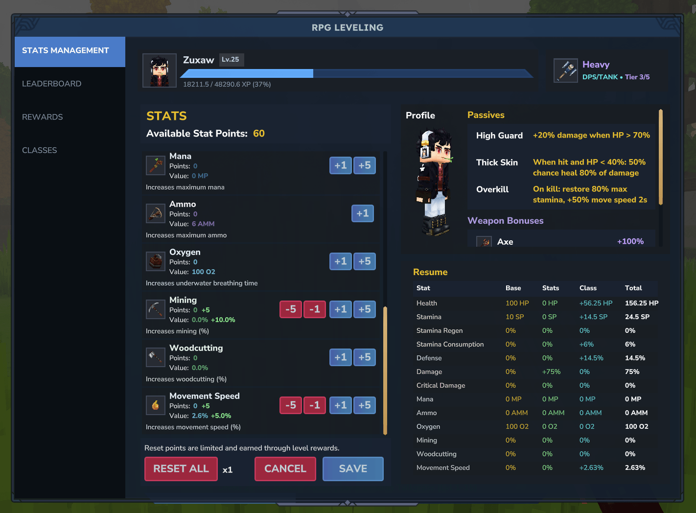 RPG Leveling And Stats/Skills — изображение 4