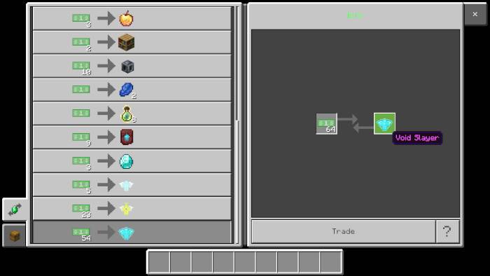 Интерфейс покупки