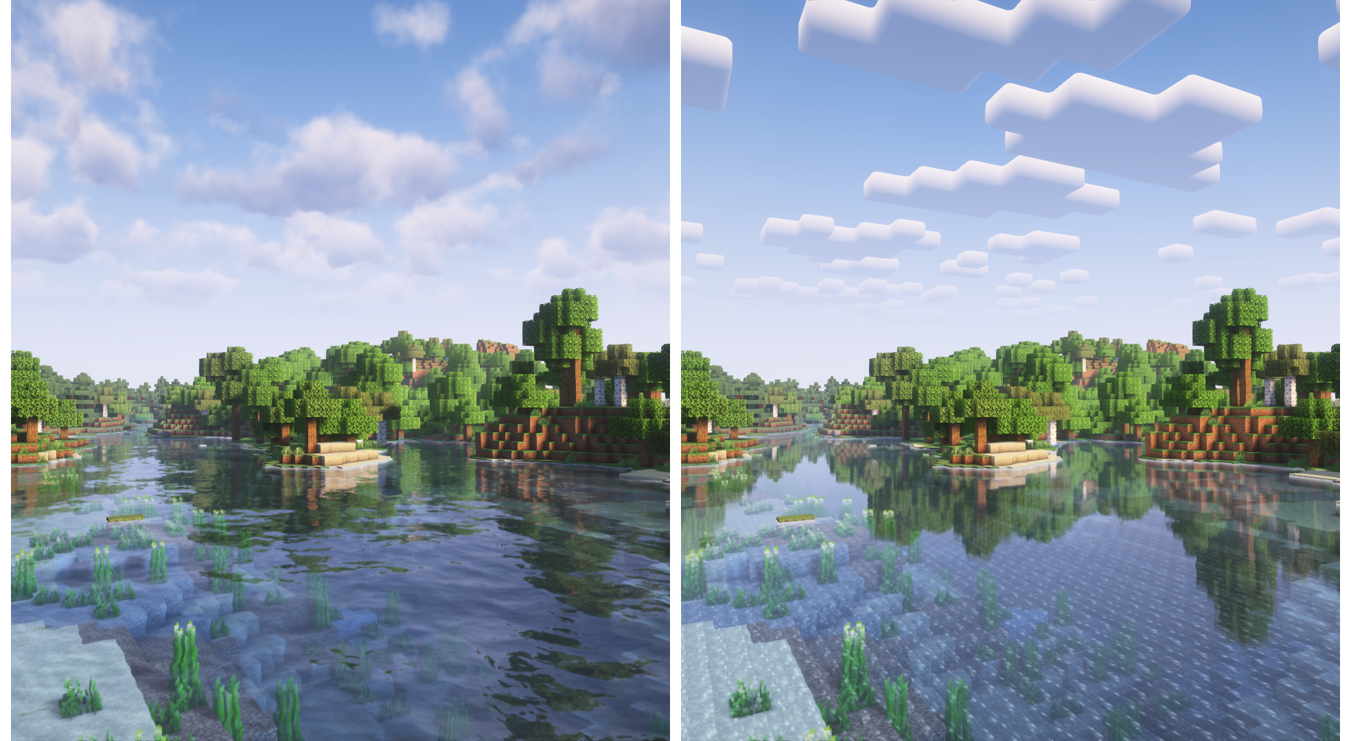 Сравнение стилей Complementary Shaders