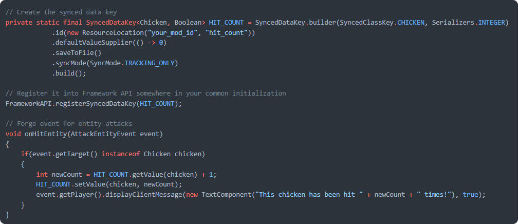 Пример кода Synced Data Keys