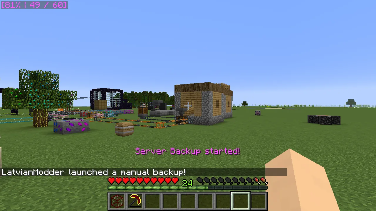 Интерфейс мода FTB Backups