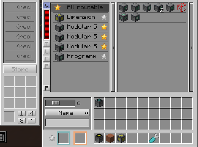 Интерфейс RFTools Storage