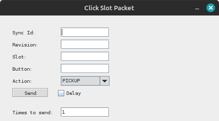 Окно создания Click Slot пакета