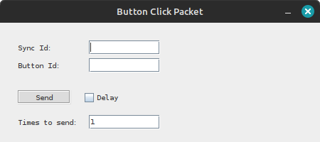 Окно создания Button Click пакета