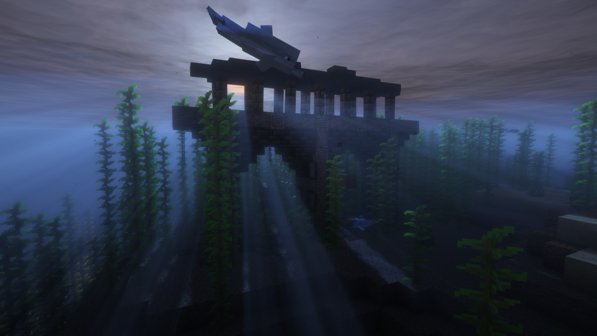 Подводная деревня в Minecraft