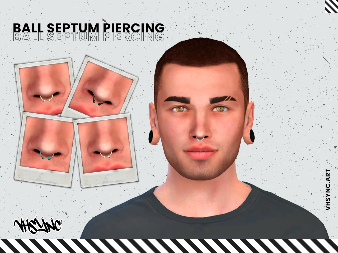 Ball septum piercing