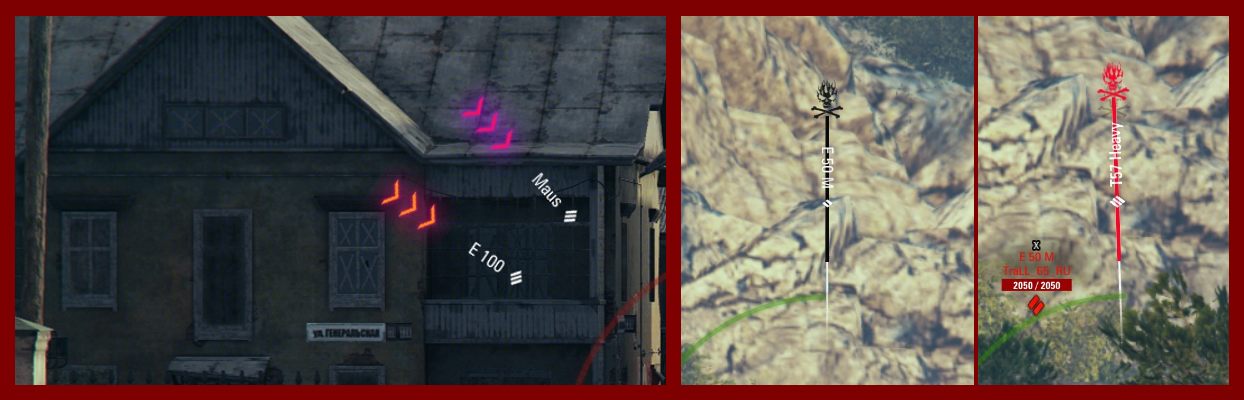 Примеры индикаторов Damage Indicators